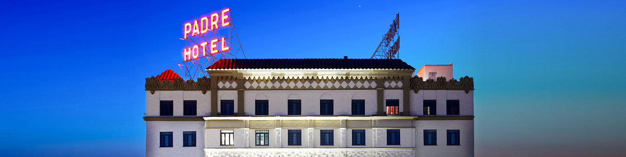 The Padre Hotel Exterior View at dusk